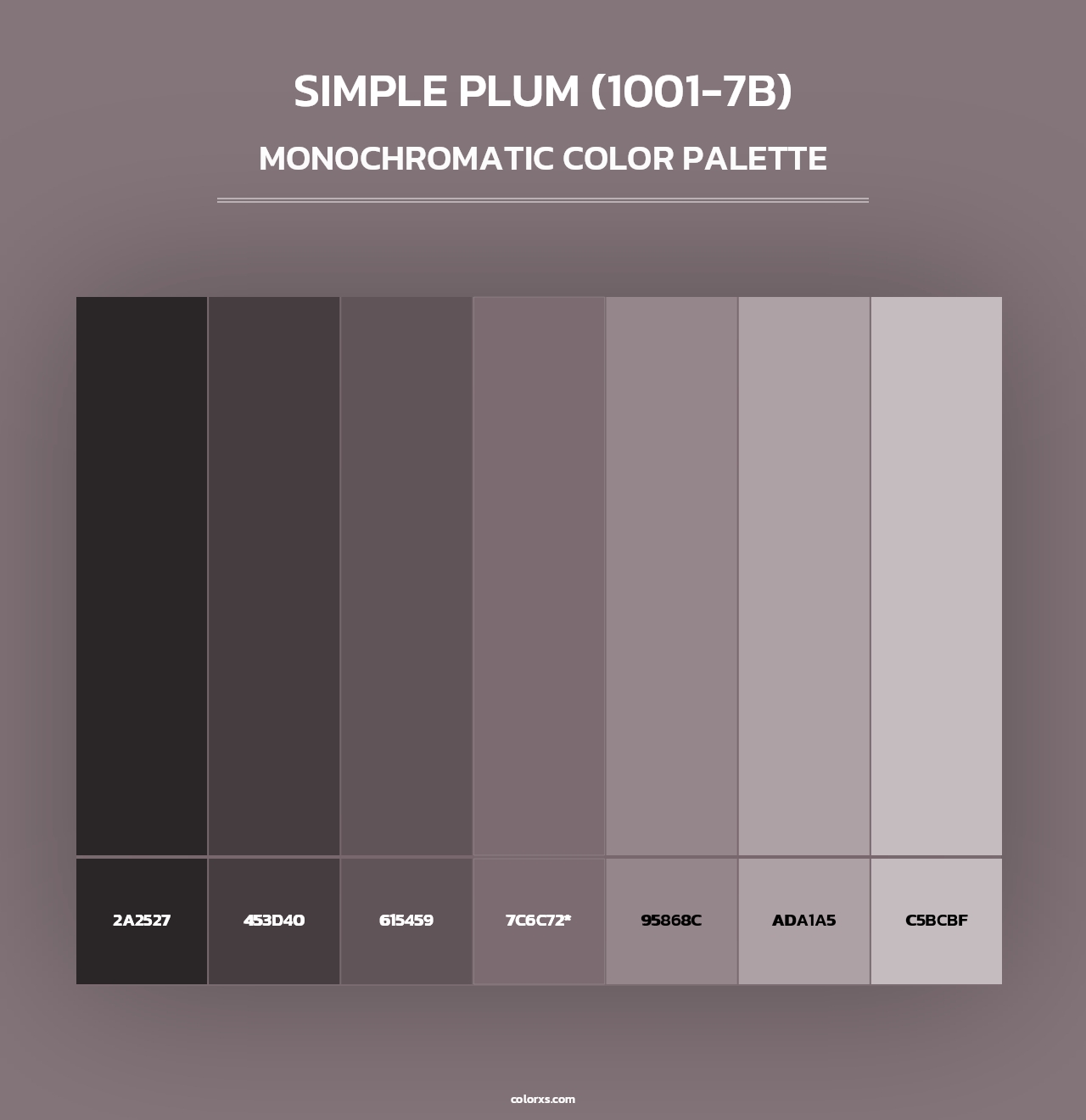 Simple Plum (1001-7B) - Monochromatic Color Palette
