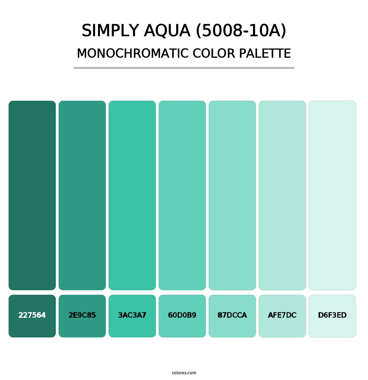 Simply Aqua (5008-10A) - Monochromatic Color Palette