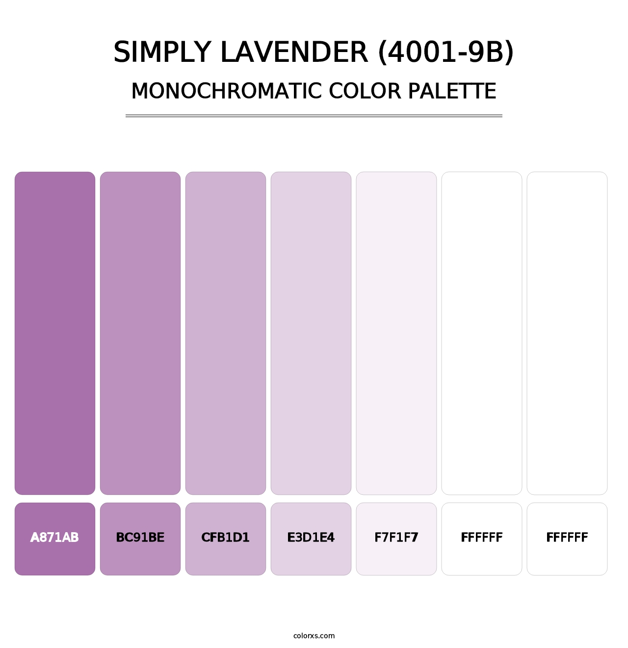 Simply Lavender (4001-9B) - Monochromatic Color Palette