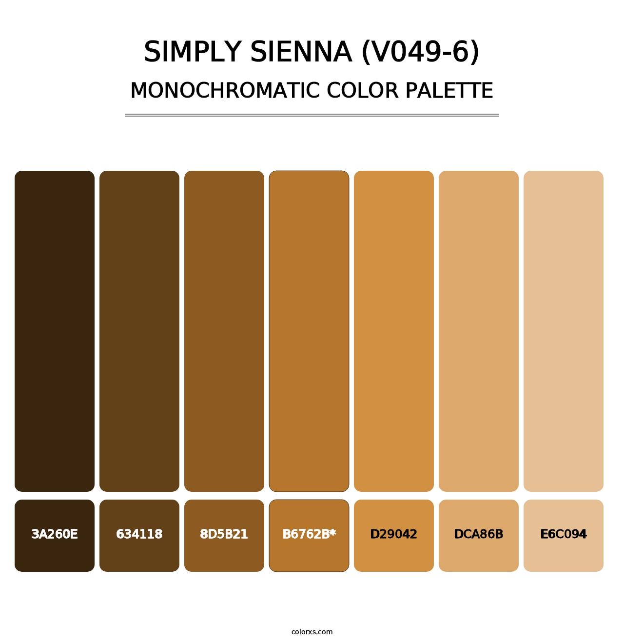 Simply Sienna (V049-6) - Monochromatic Color Palette