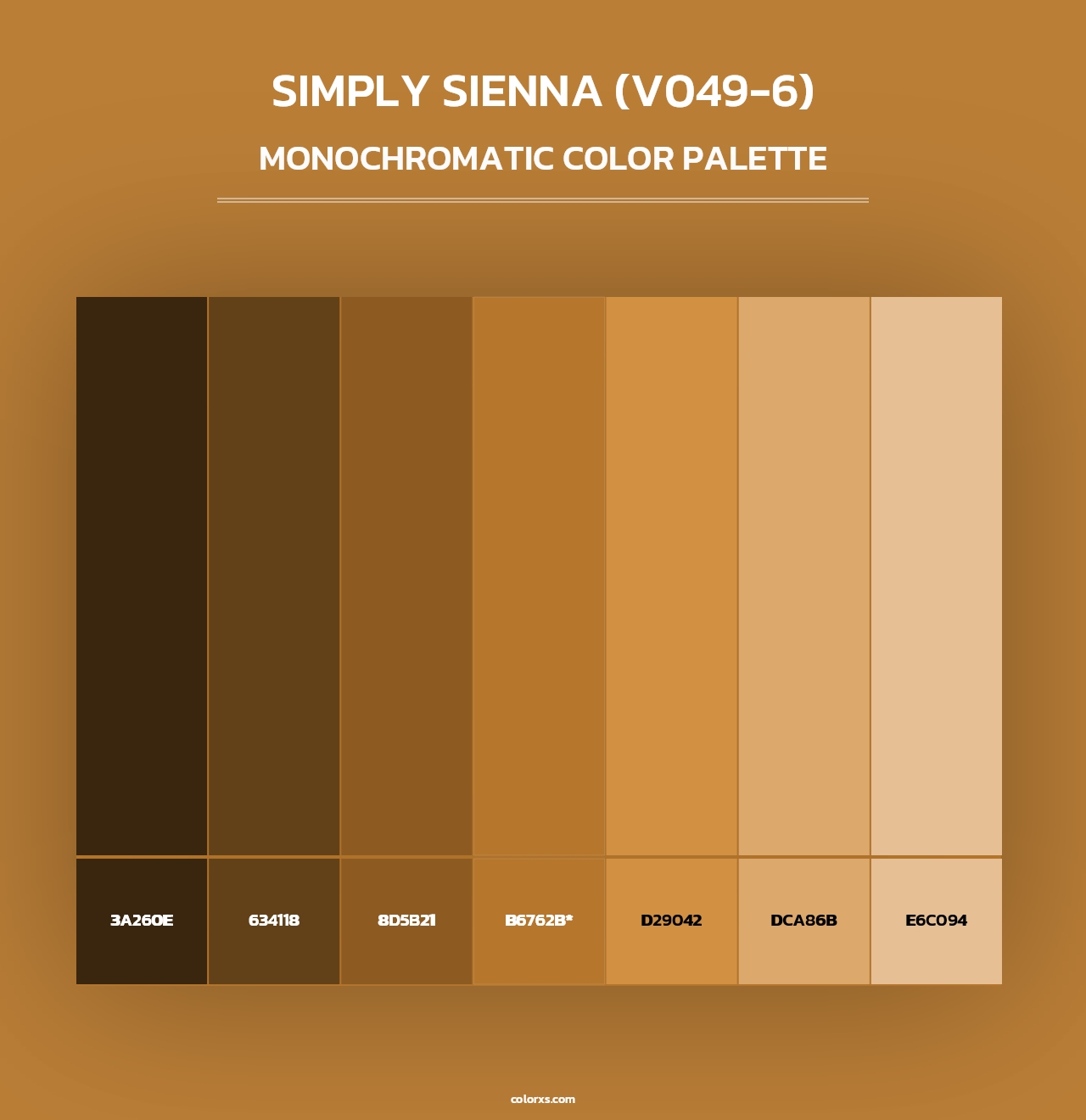 Simply Sienna (V049-6) - Monochromatic Color Palette