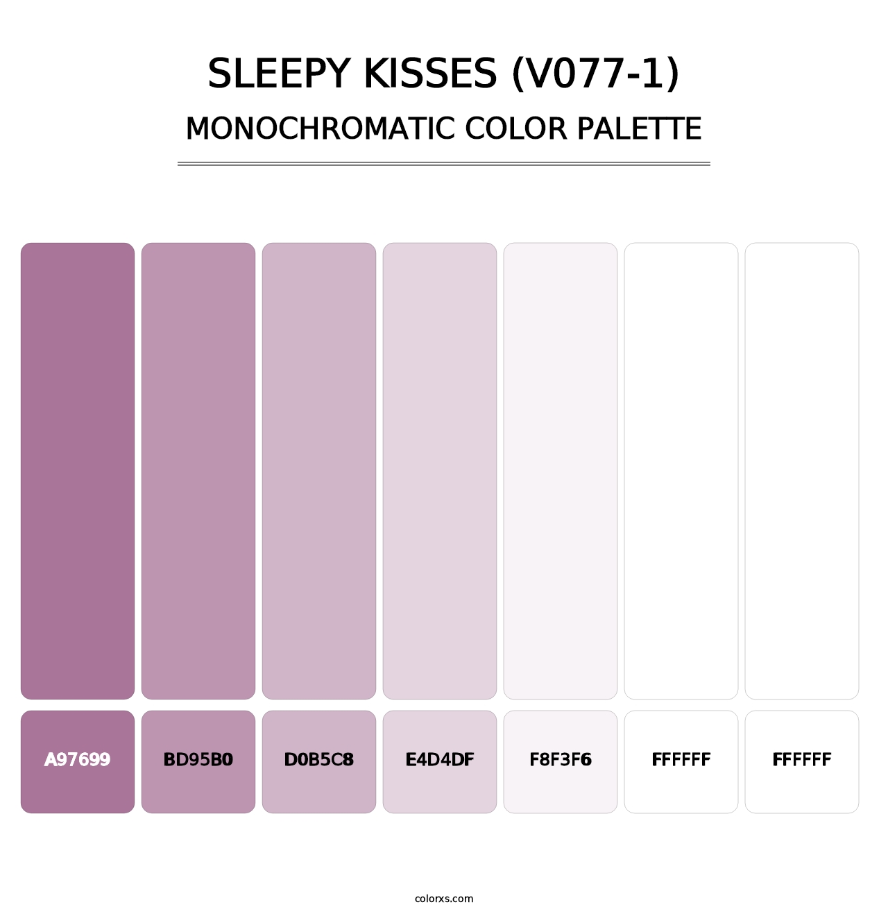 Sleepy Kisses (V077-1) - Monochromatic Color Palette
