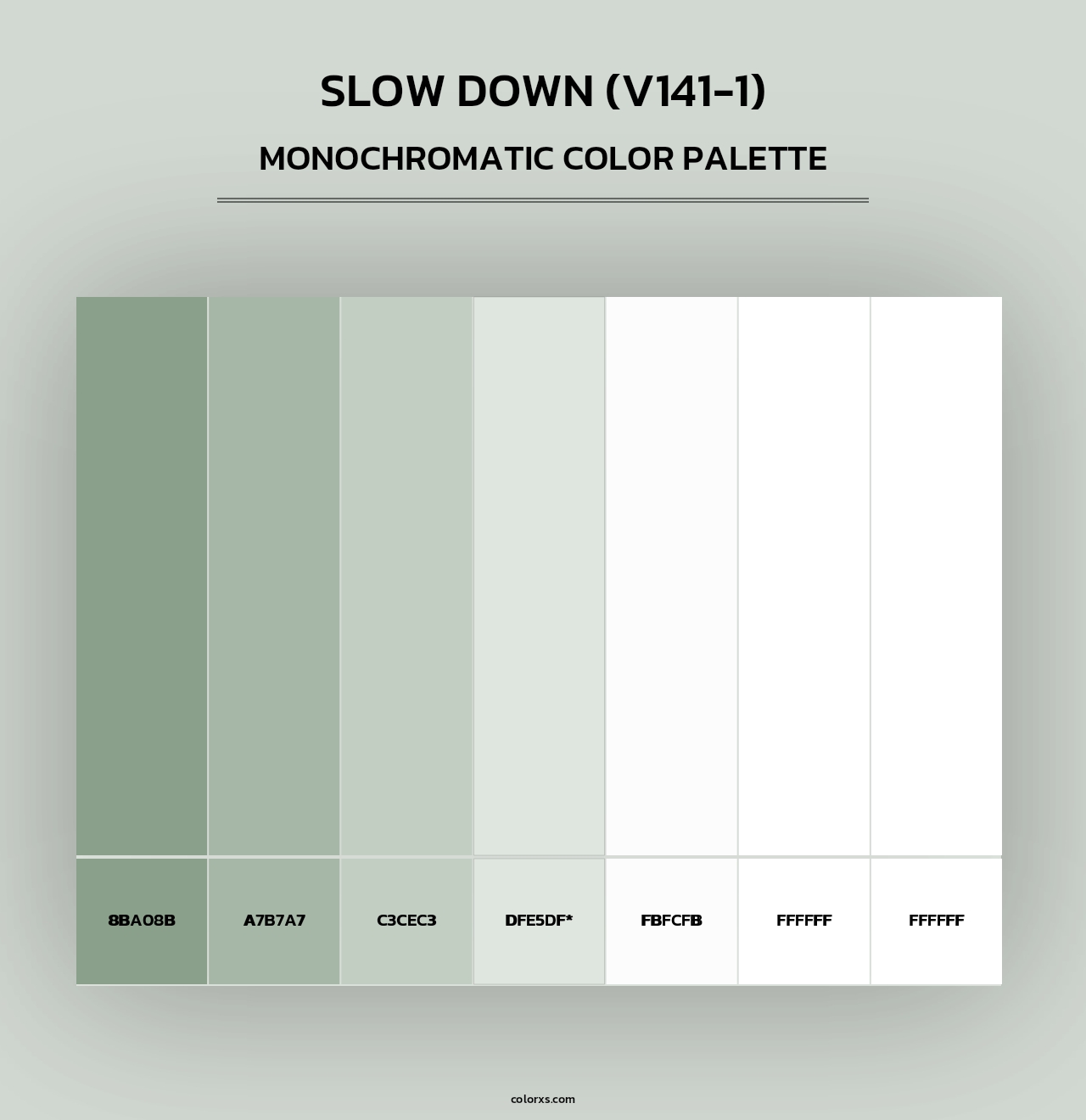 Slow Down (V141-1) - Monochromatic Color Palette