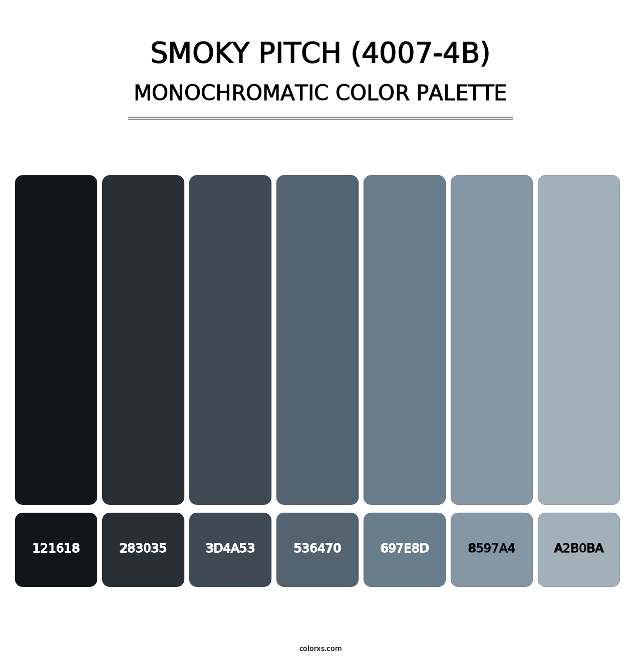 Smoky Pitch (4007-4B) - Monochromatic Color Palette