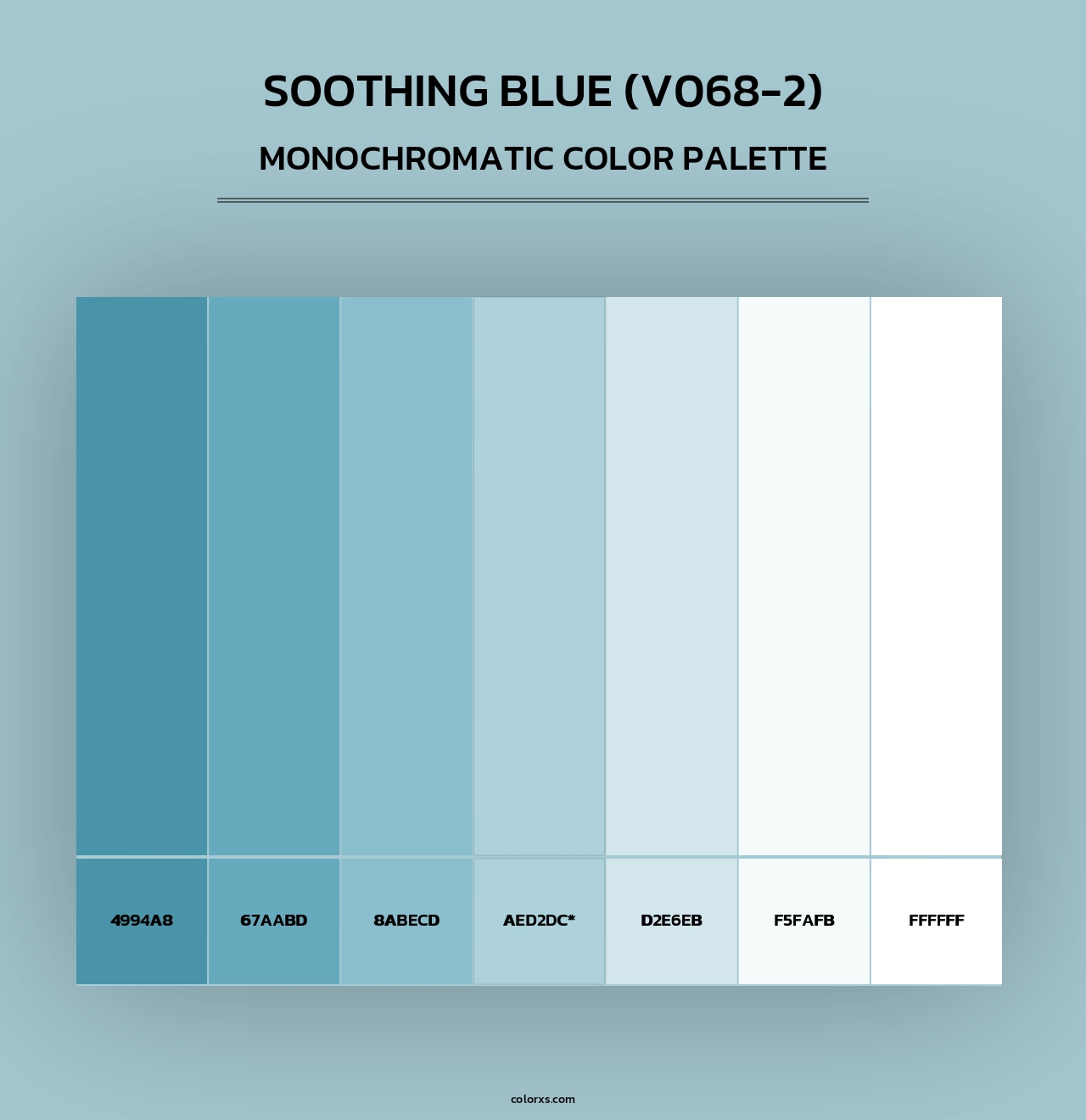 Soothing Blue (V068-2) - Monochromatic Color Palette