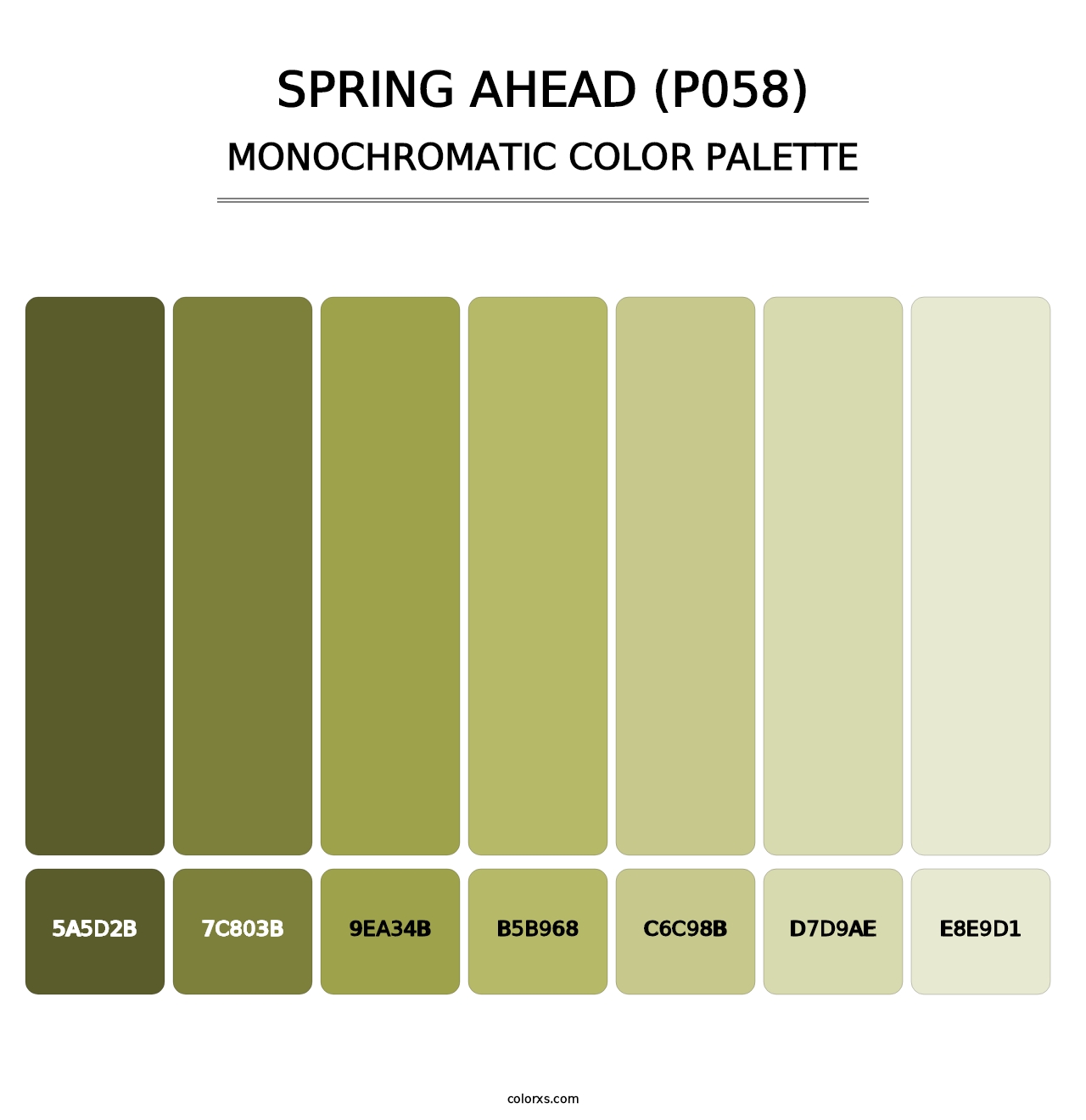 Spring Ahead (P058) - Monochromatic Color Palette