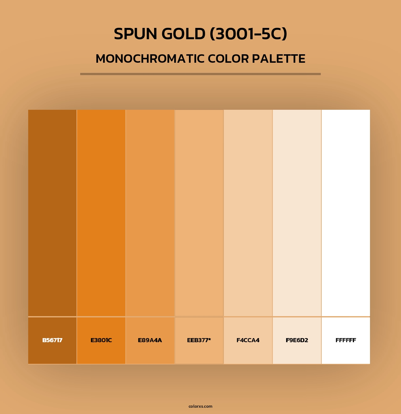 Spun Gold (3001-5C) - Monochromatic Color Palette