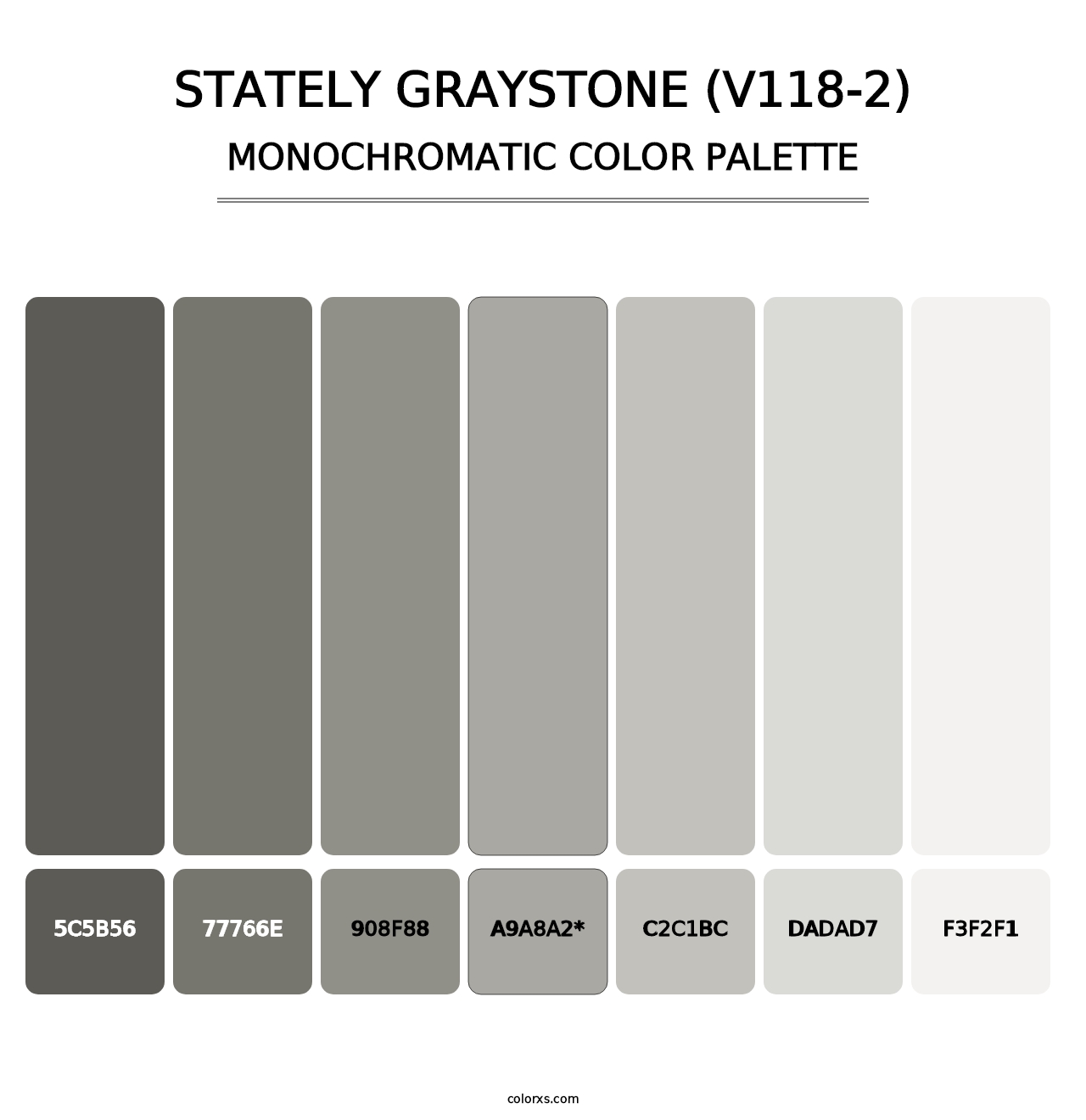Stately Graystone (V118-2) - Monochromatic Color Palette