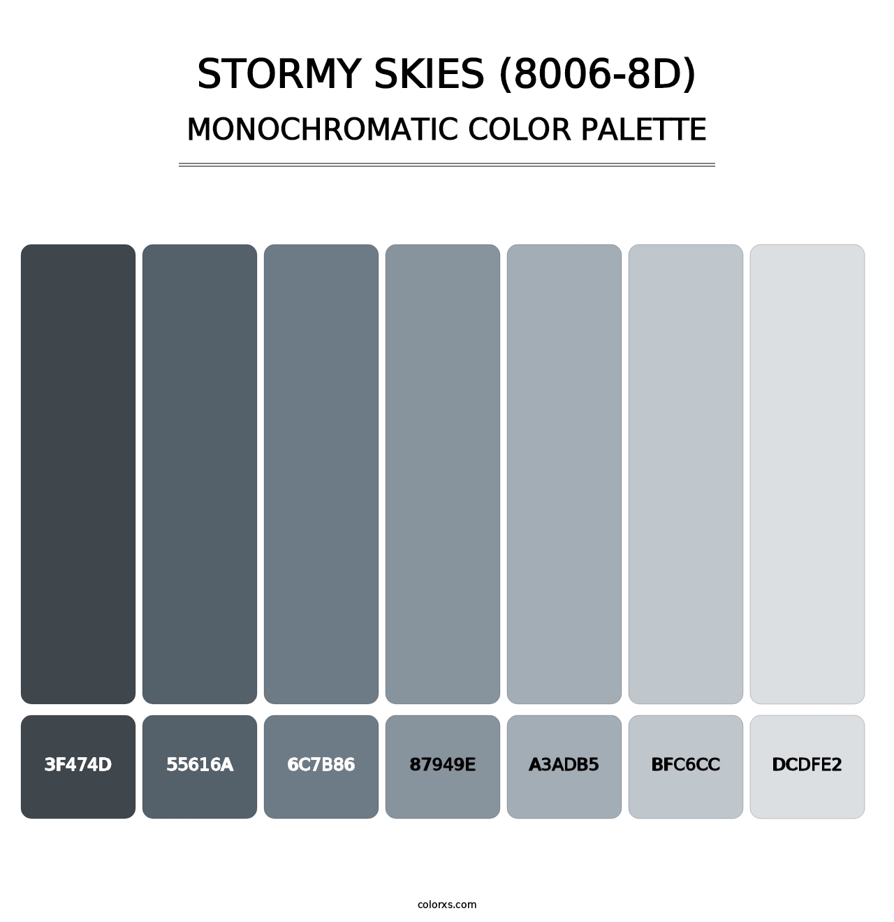 Stormy Skies (8006-8D) - Monochromatic Color Palette