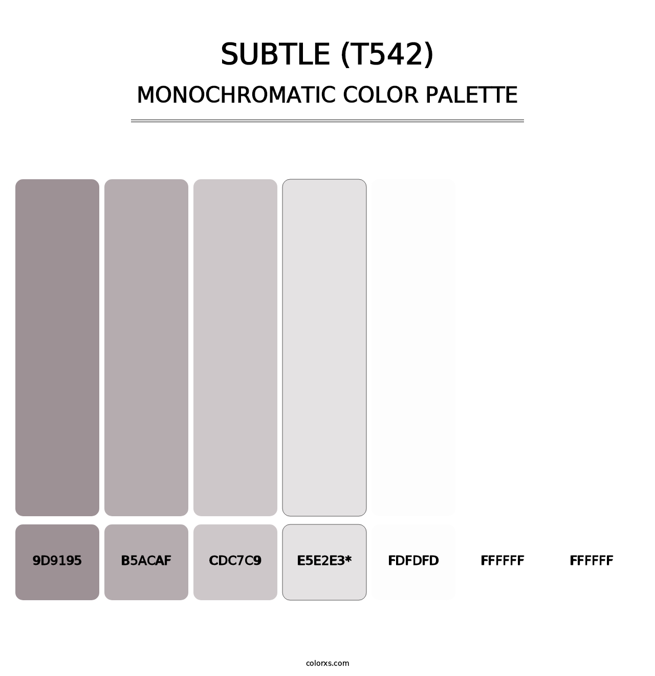 Subtle (T542) - Monochromatic Color Palette