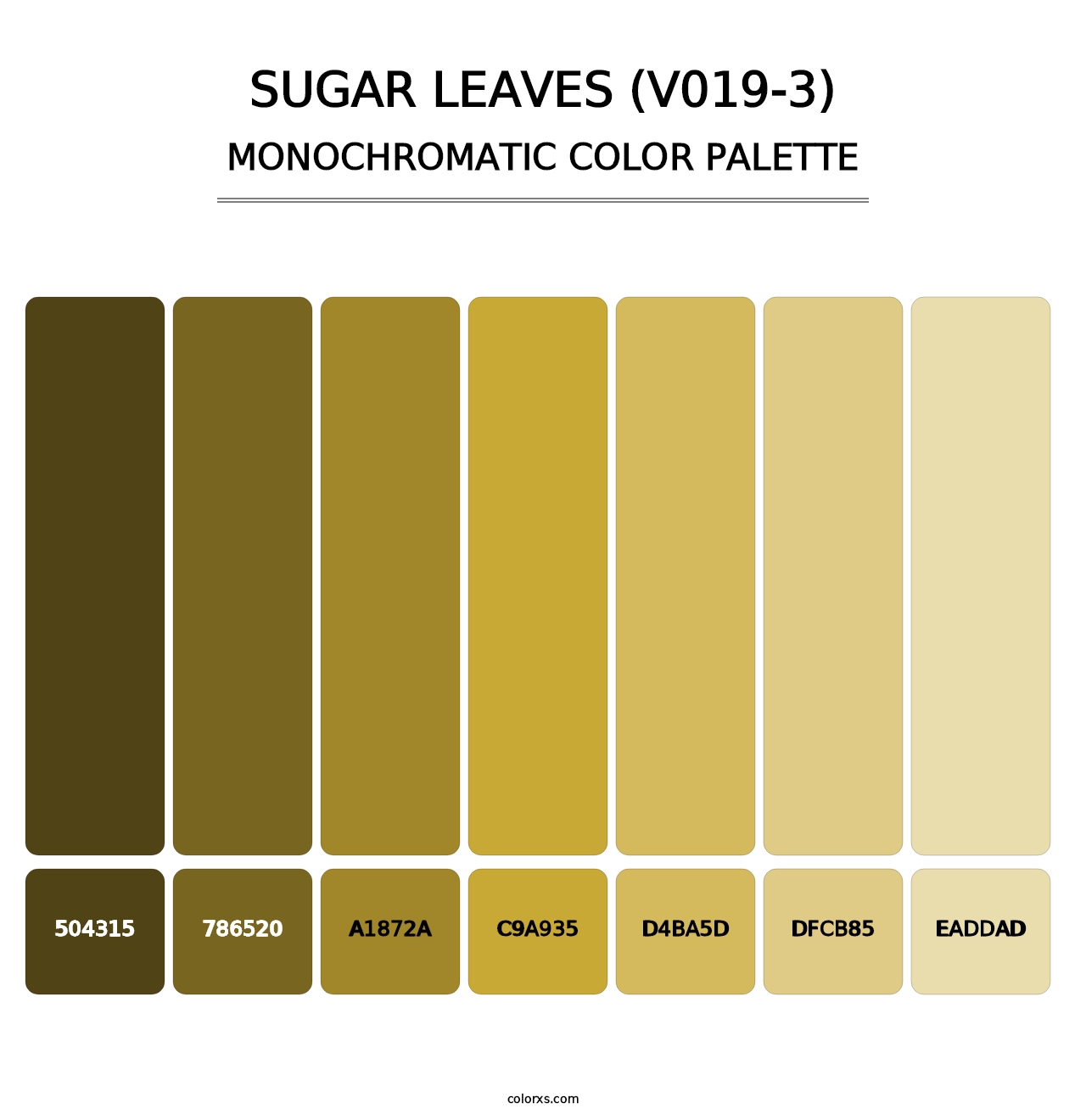 Sugar Leaves (V019-3) - Monochromatic Color Palette