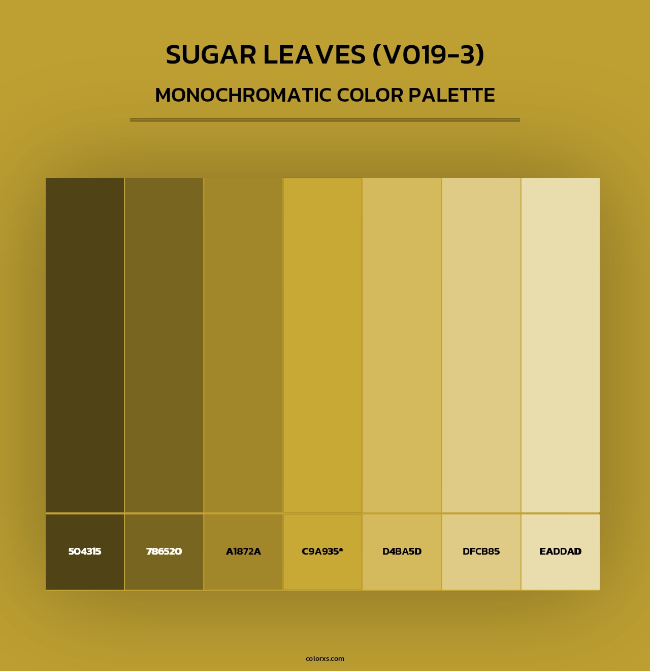 Sugar Leaves (V019-3) - Monochromatic Color Palette