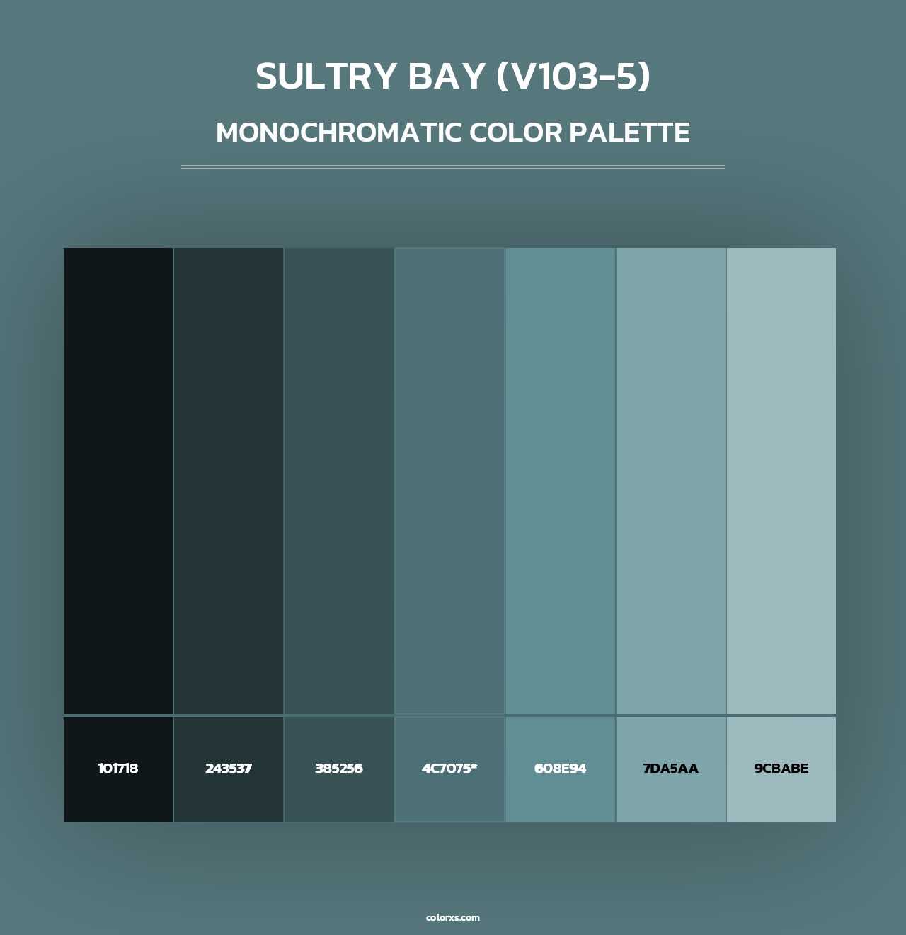 Sultry Bay (V103-5) - Monochromatic Color Palette