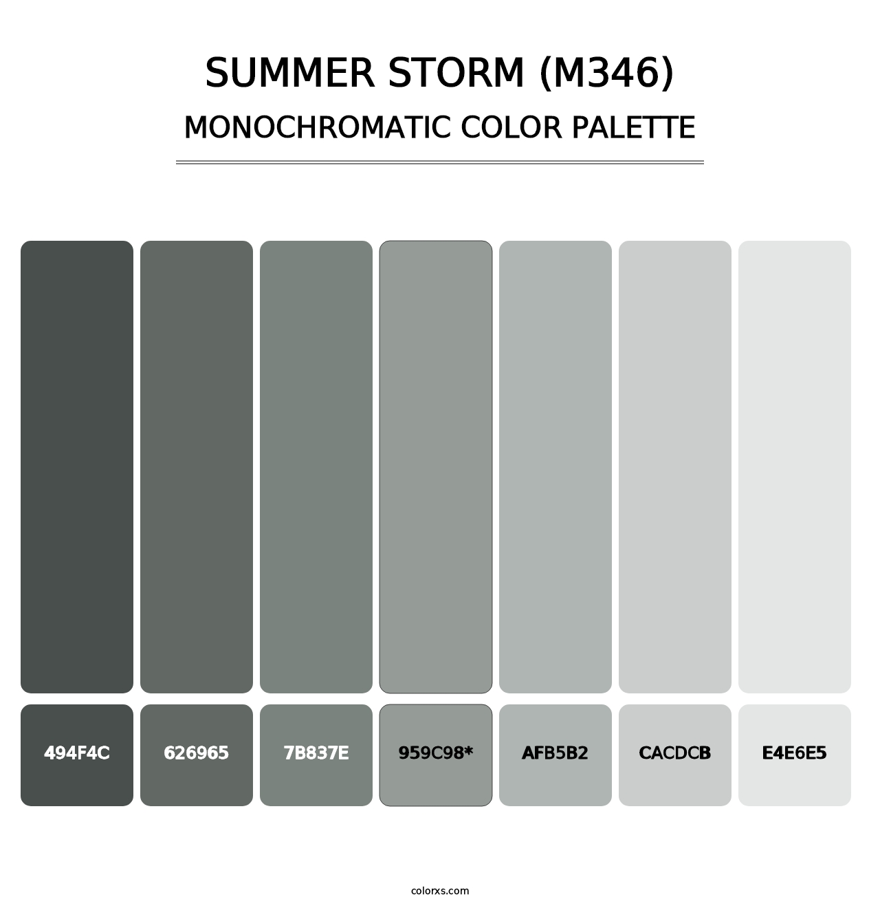 Summer Storm (M346) - Monochromatic Color Palette