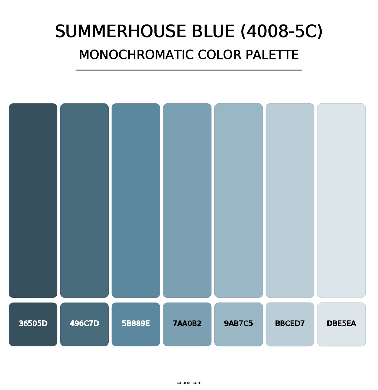 Summerhouse Blue (4008-5C) - Monochromatic Color Palette