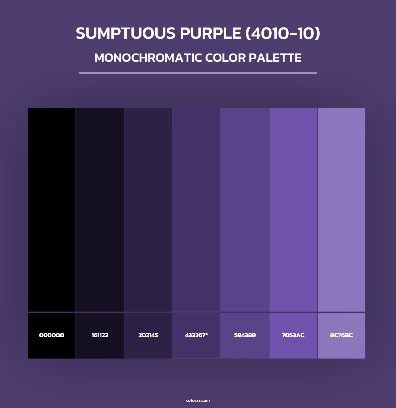 Sumptuous Purple (4010-10) - Monochromatic Color Palette