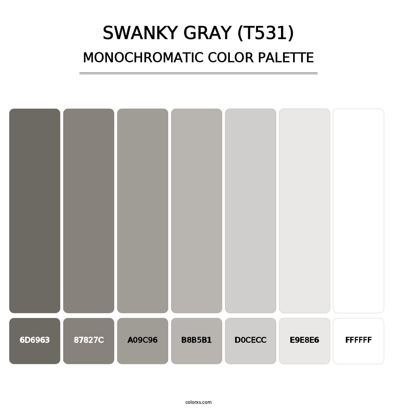 Swanky Gray (T531) - Monochromatic Color Palette