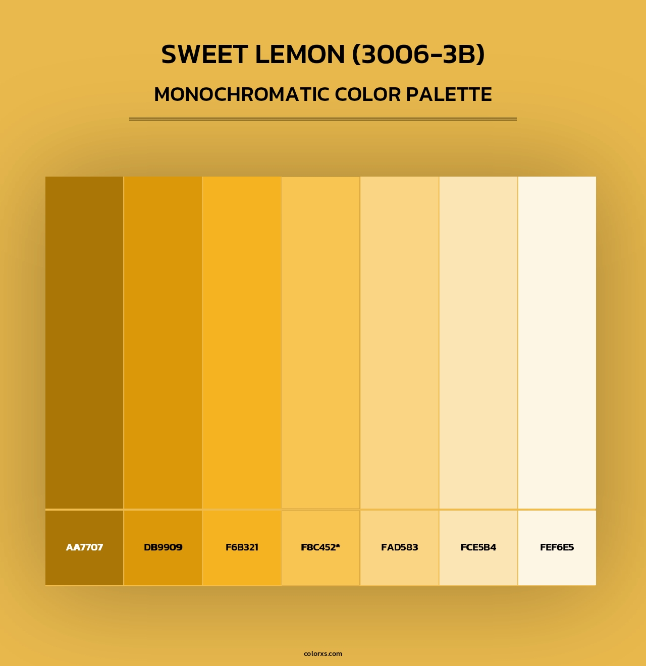 Sweet Lemon (3006-3B) - Monochromatic Color Palette