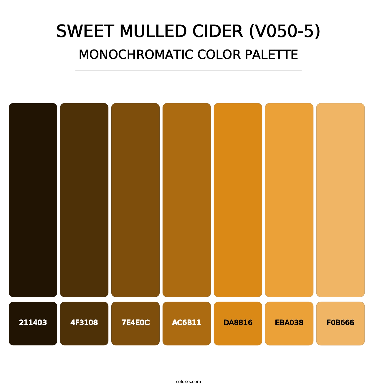 Sweet Mulled Cider (V050-5) - Monochromatic Color Palette