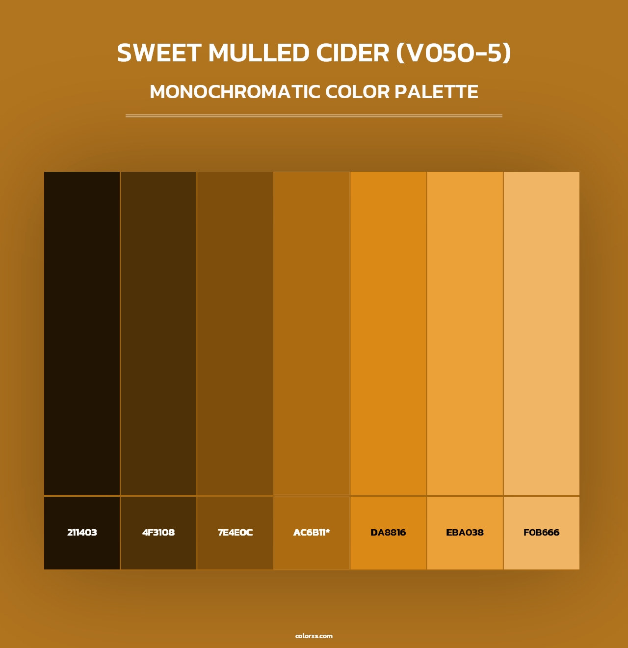Sweet Mulled Cider (V050-5) - Monochromatic Color Palette