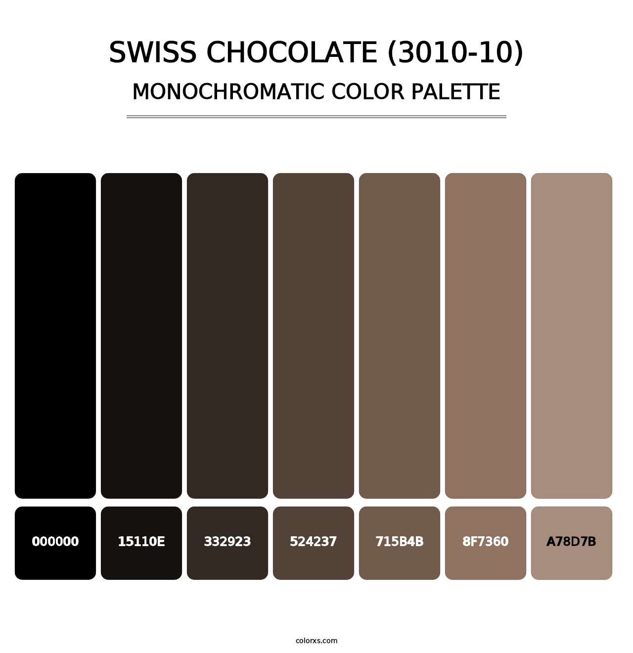 Swiss Chocolate (3010-10) - Monochromatic Color Palette