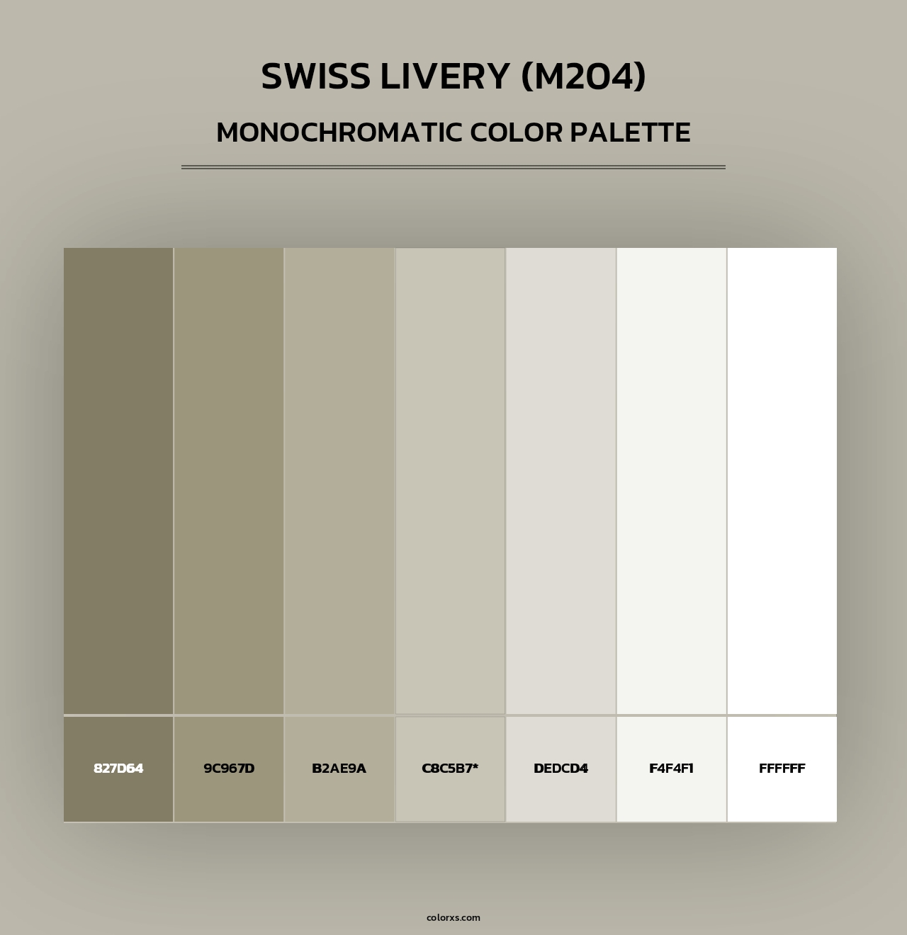 Swiss Livery (M204) - Monochromatic Color Palette