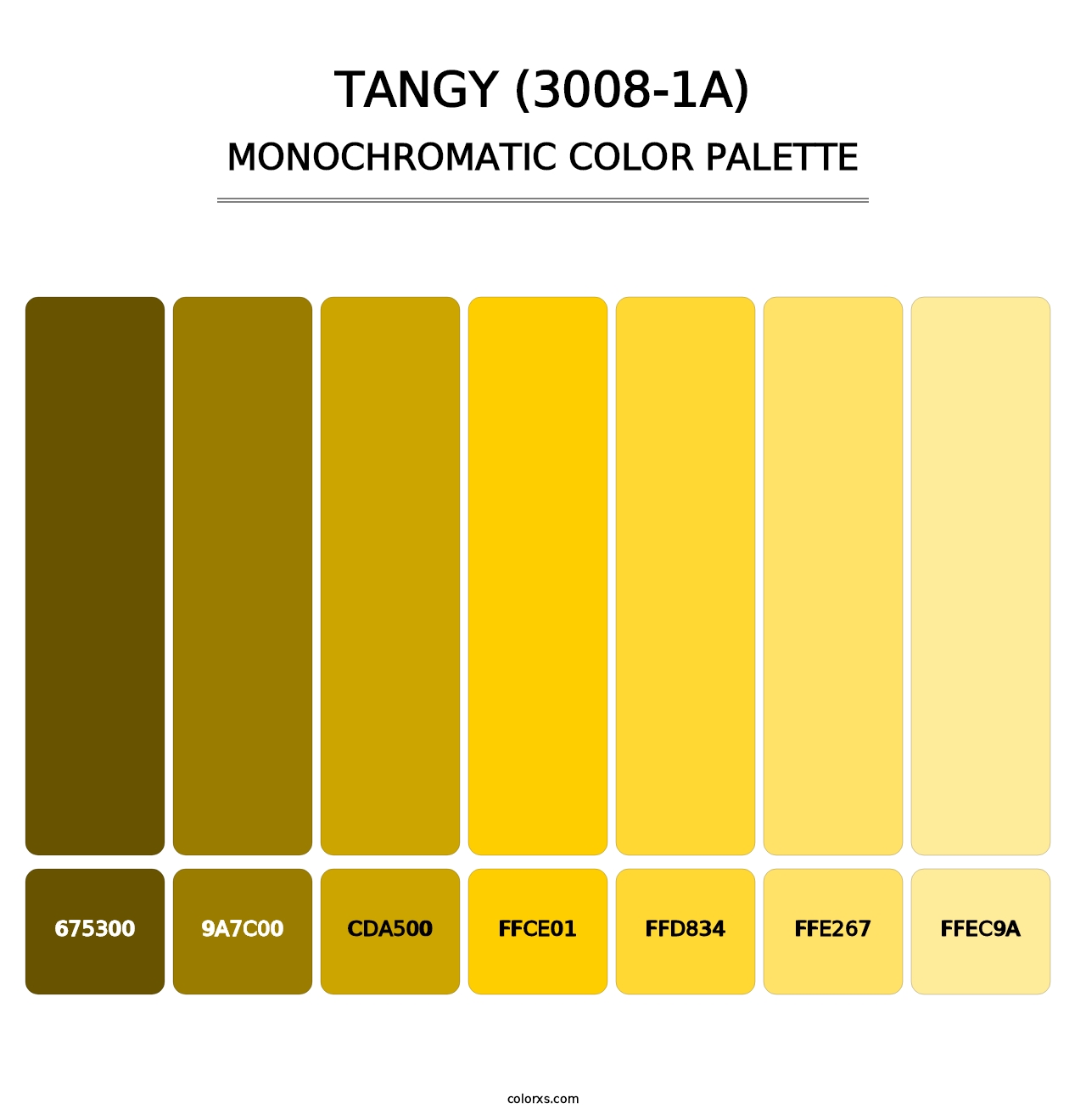 Tangy (3008-1A) - Monochromatic Color Palette