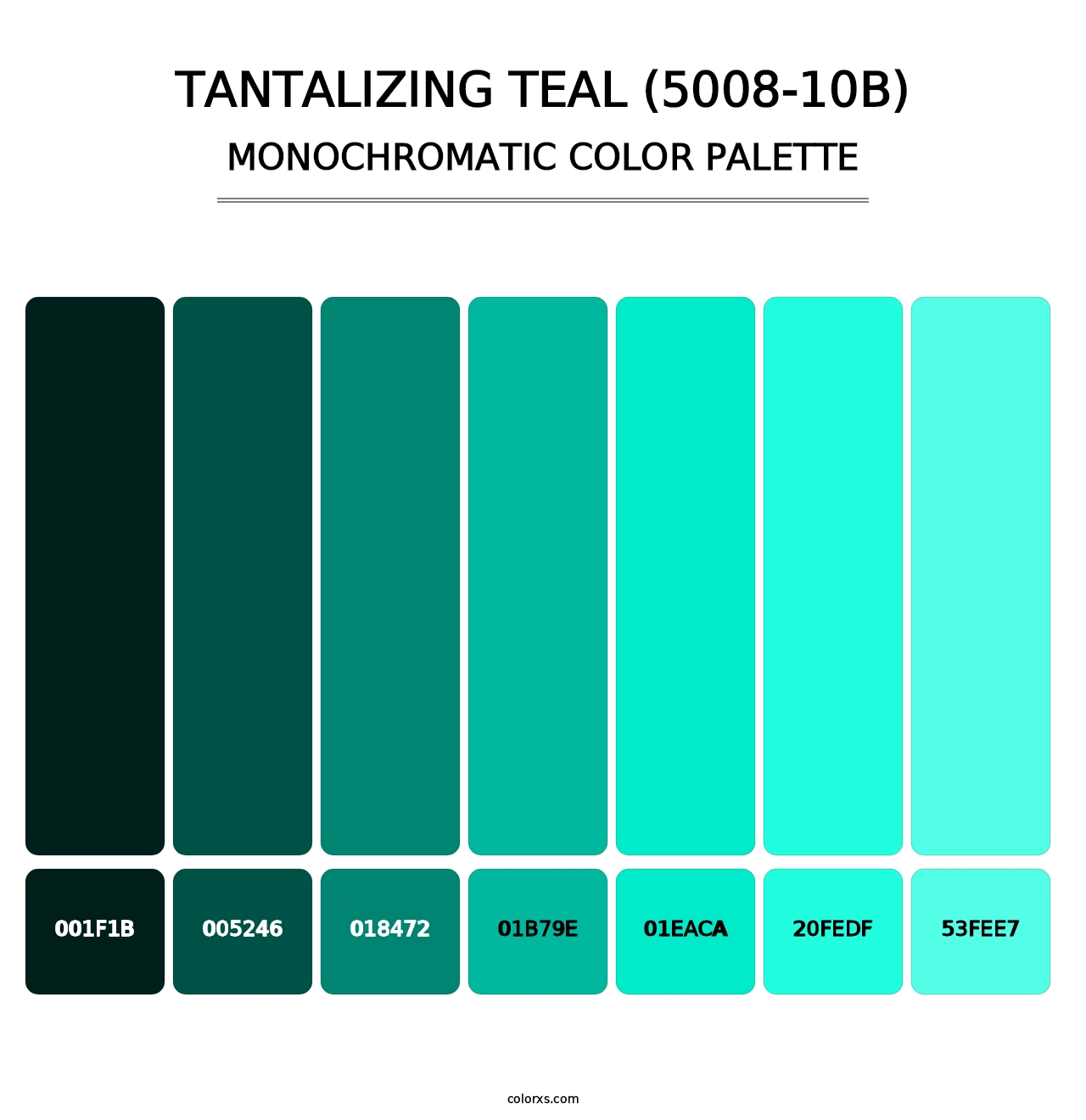 Tantalizing Teal (5008-10B) - Monochromatic Color Palette
