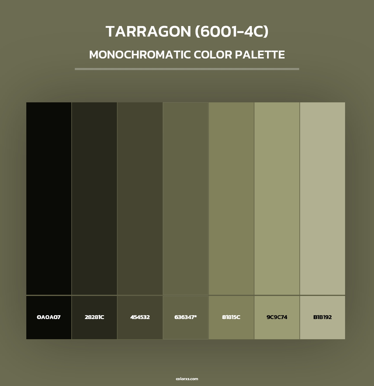 Tarragon (6001-4C) - Monochromatic Color Palette