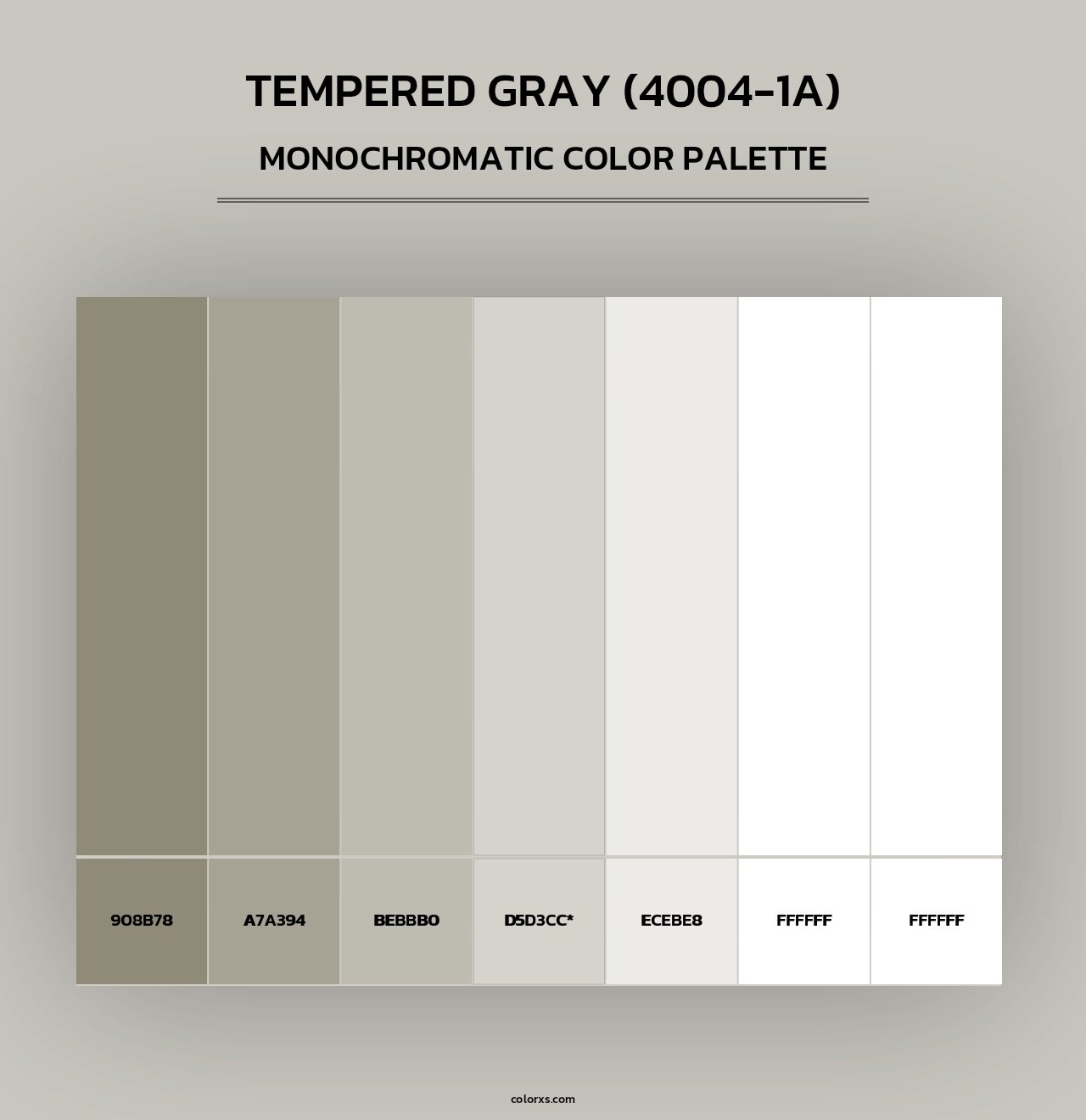 Tempered Gray (4004-1A) - Monochromatic Color Palette