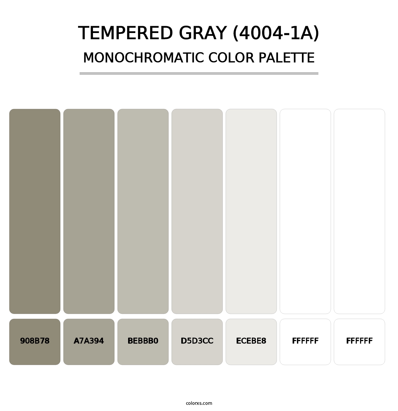 Tempered Gray (4004-1A) - Monochromatic Color Palette
