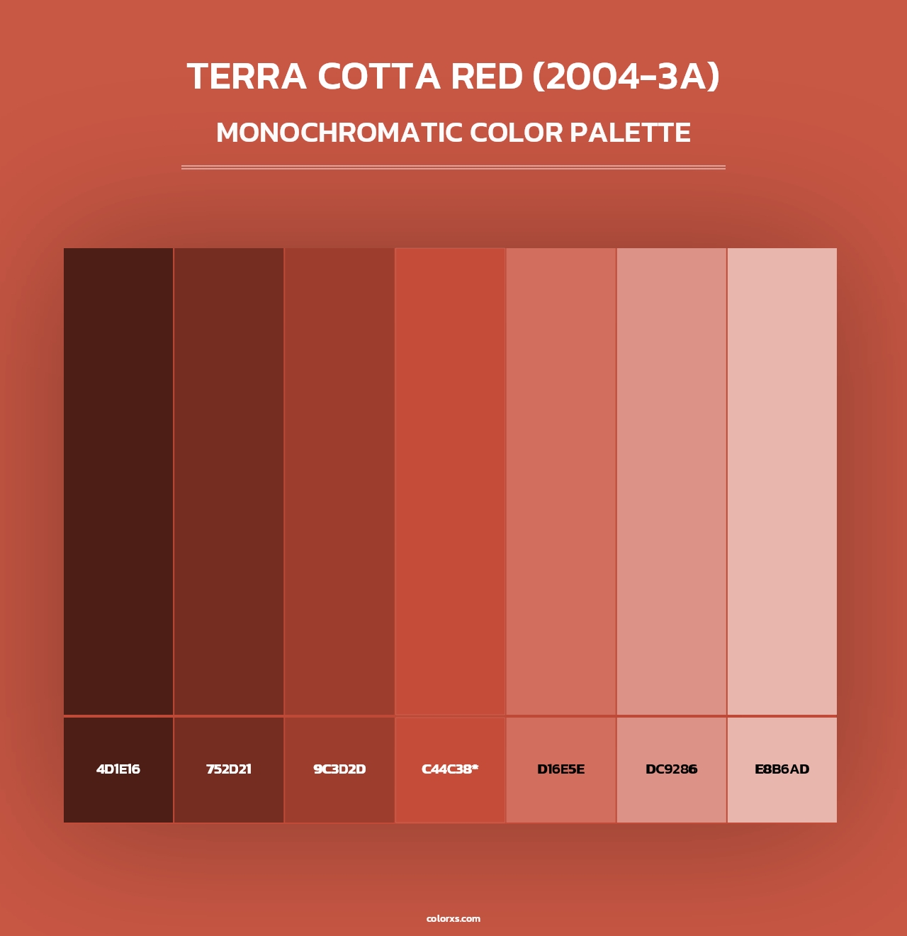 Terra Cotta Red (2004-3A) - Monochromatic Color Palette