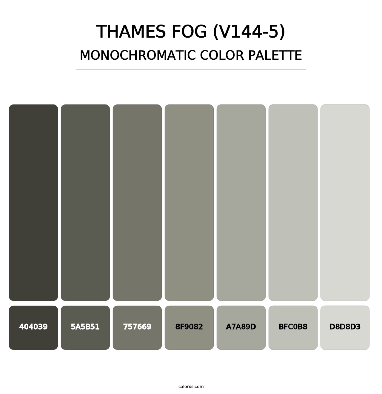 Thames Fog (V144-5) - Monochromatic Color Palette