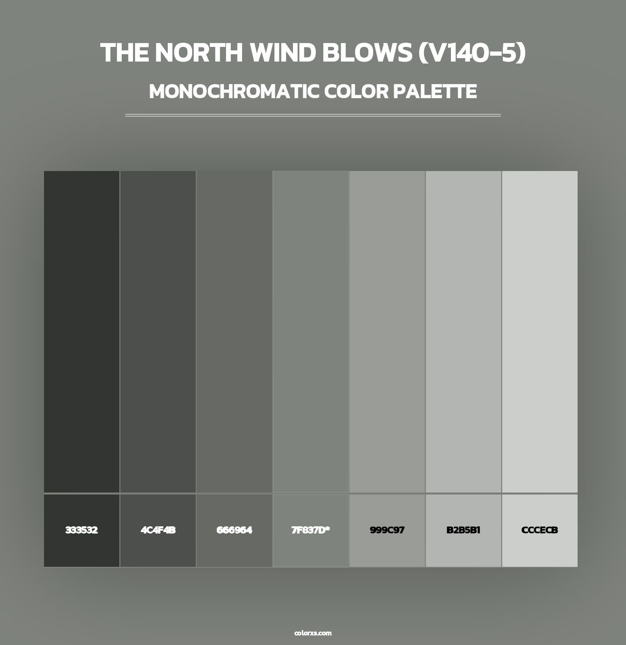 The North Wind Blows (V140-5) - Monochromatic Color Palette