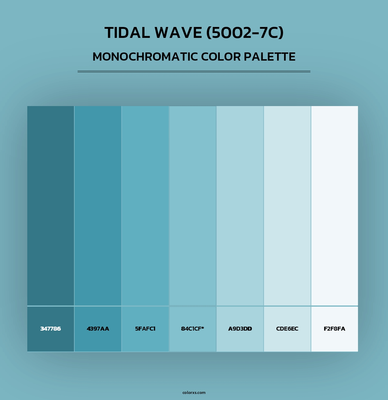 Tidal Wave (5002-7C) - Monochromatic Color Palette
