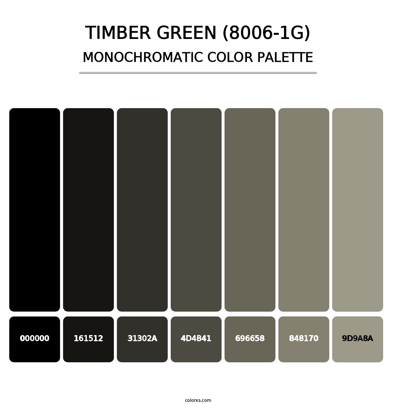 Timber Green (8006-1G) - Monochromatic Color Palette