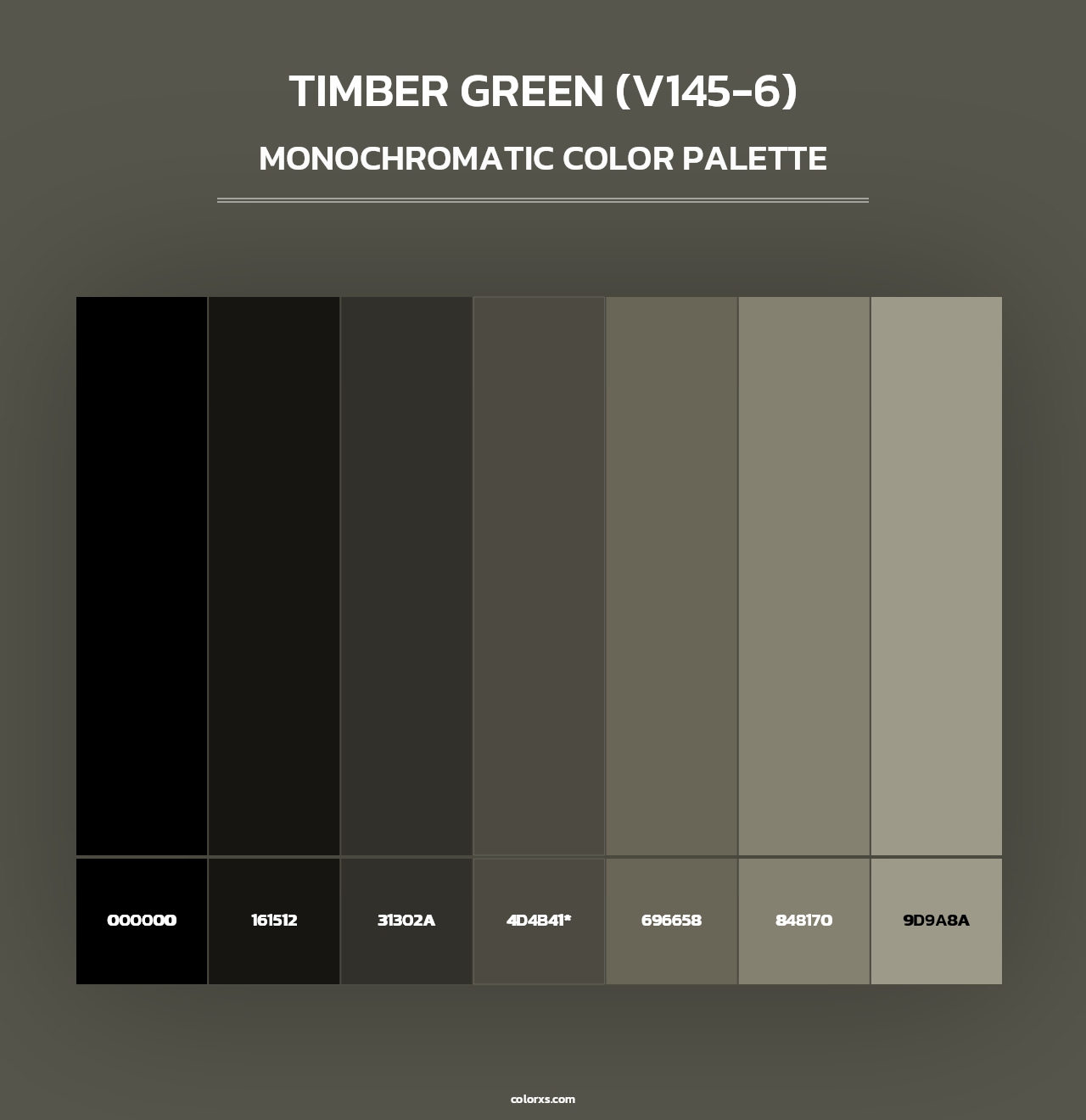 Timber Green (V145-6) - Monochromatic Color Palette