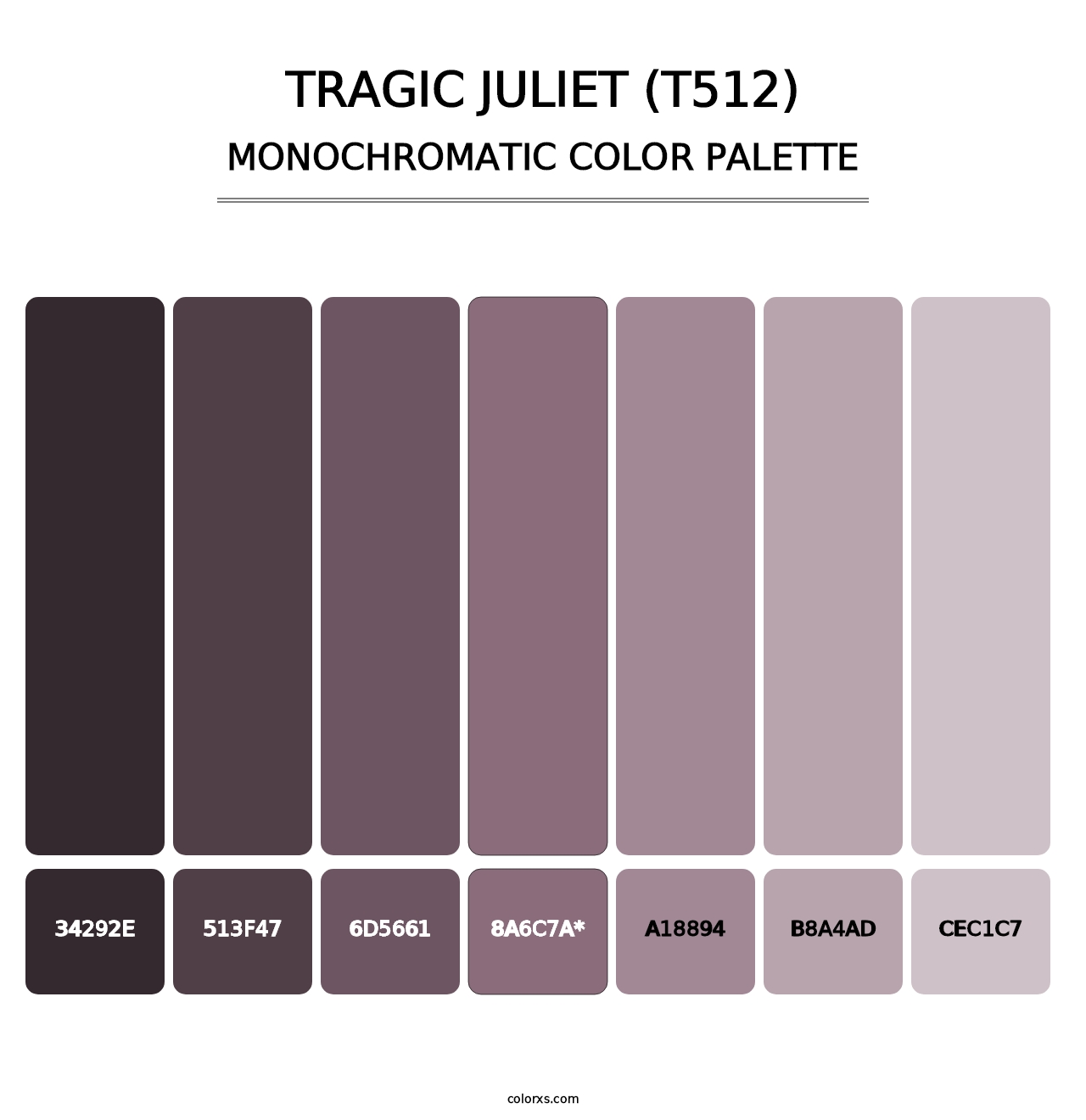 Tragic Juliet (T512) - Monochromatic Color Palette