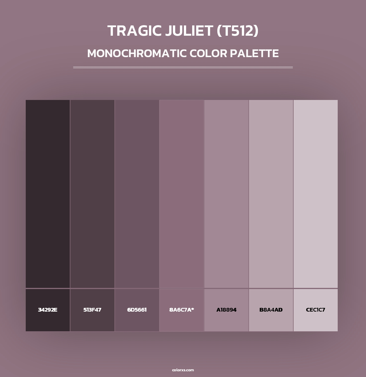 Tragic Juliet (T512) - Monochromatic Color Palette
