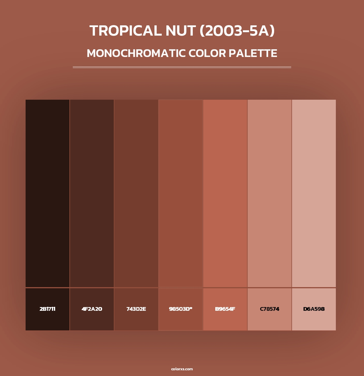 Tropical Nut (2003-5A) - Monochromatic Color Palette
