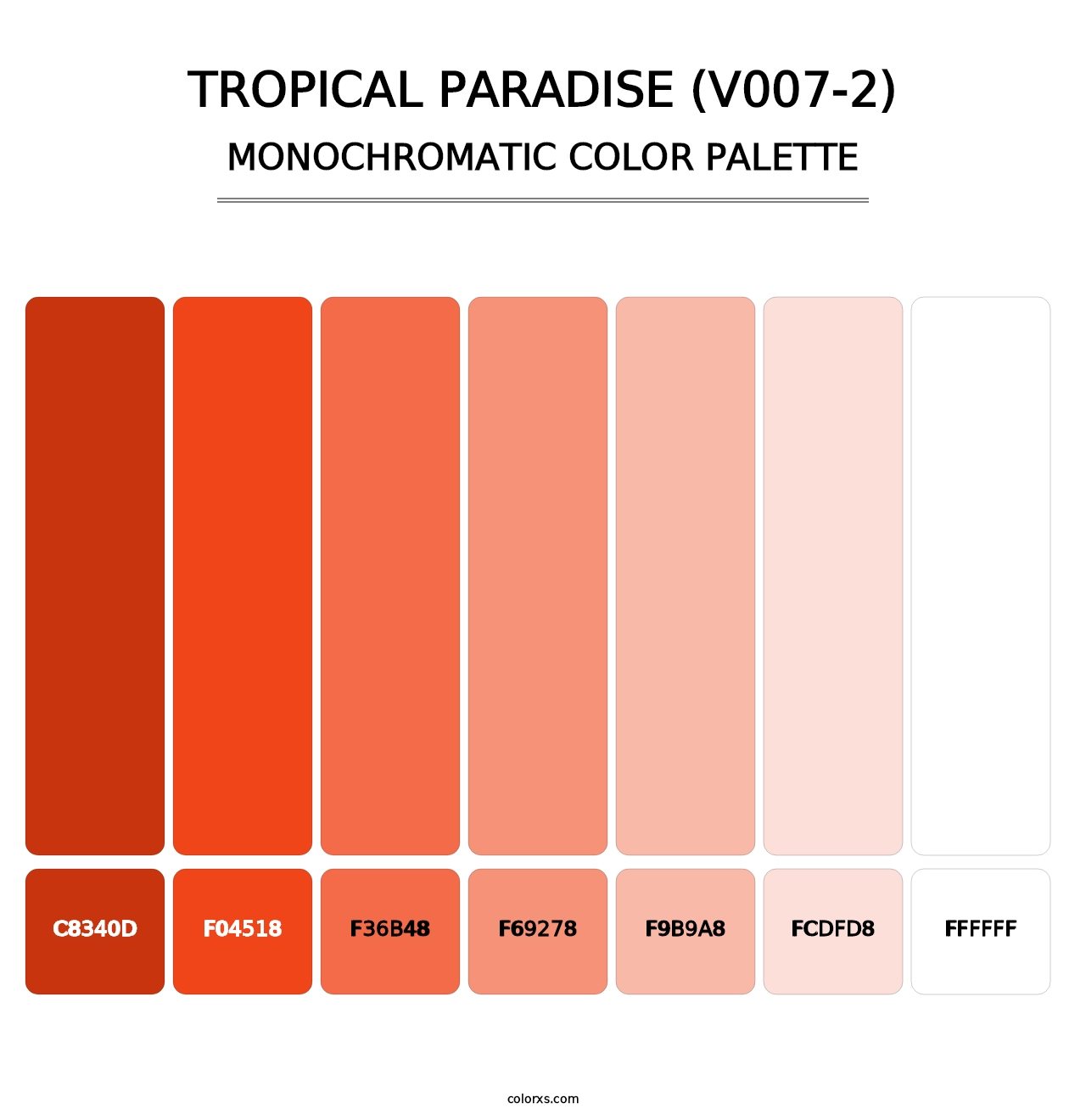 Tropical Paradise (V007-2) - Monochromatic Color Palette