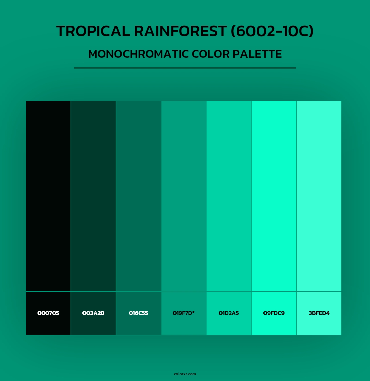 Tropical Rainforest (6002-10C) - Monochromatic Color Palette