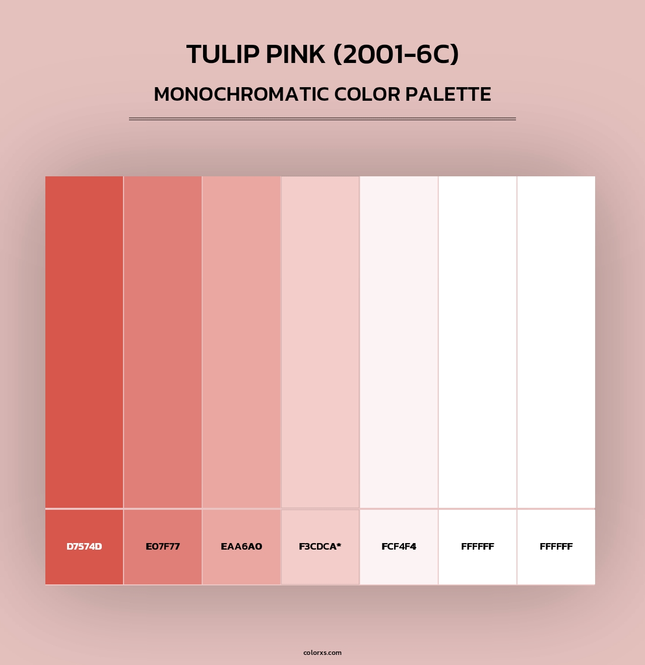 Tulip Pink (2001-6C) - Monochromatic Color Palette