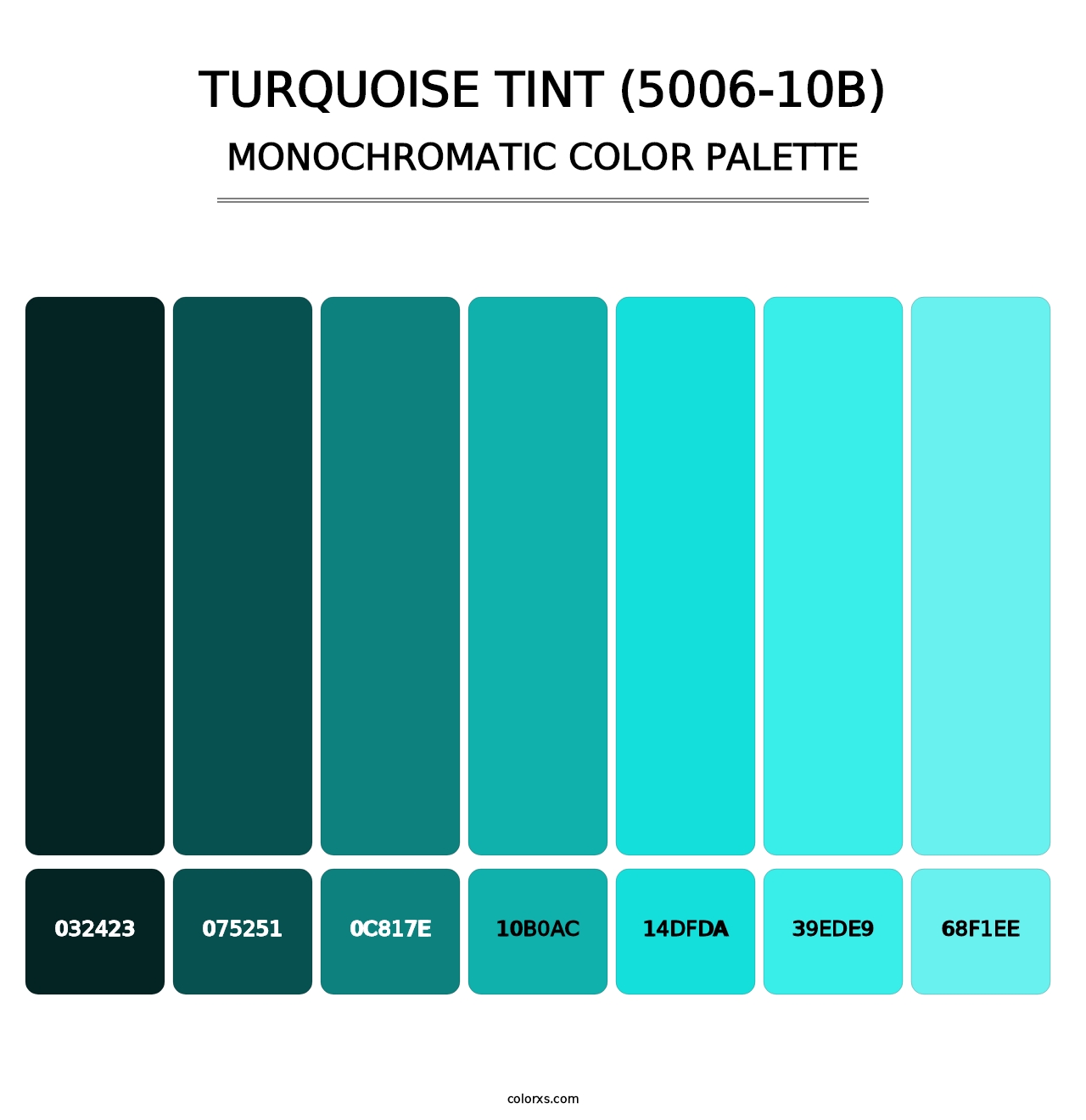 Turquoise Tint (5006-10B) - Monochromatic Color Palette