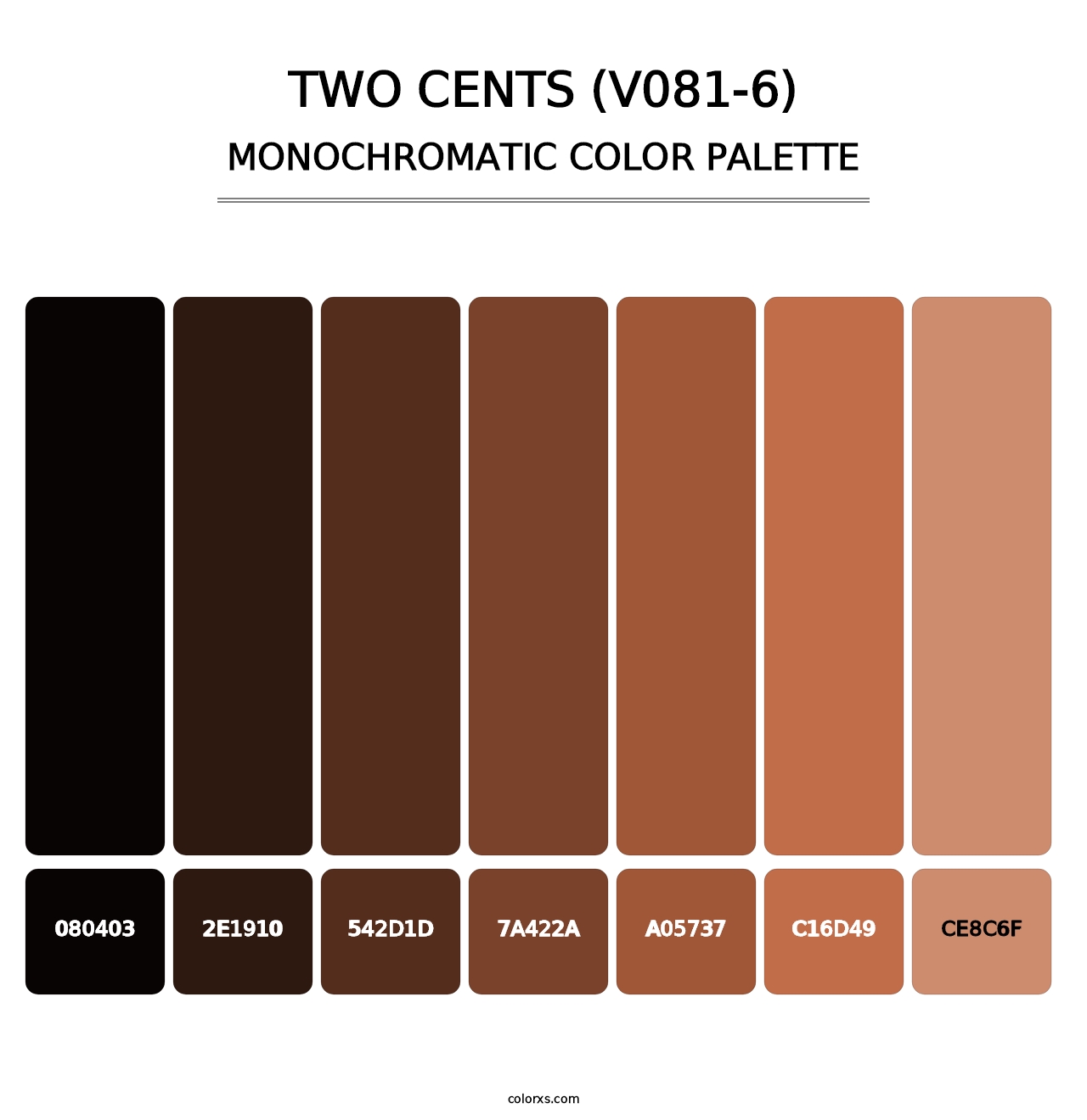 Two Cents (V081-6) - Monochromatic Color Palette