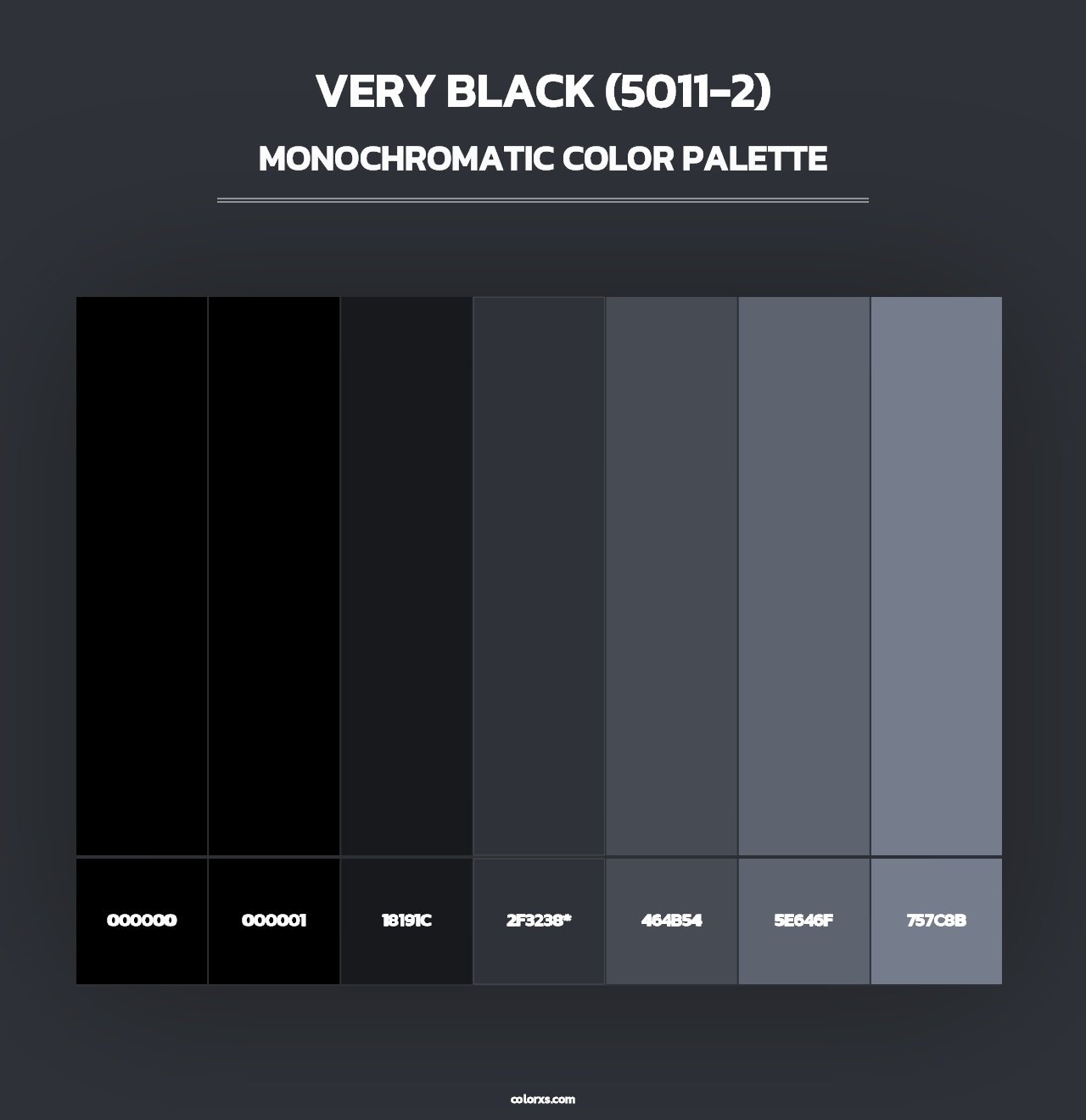 Very Black (5011-2) - Monochromatic Color Palette