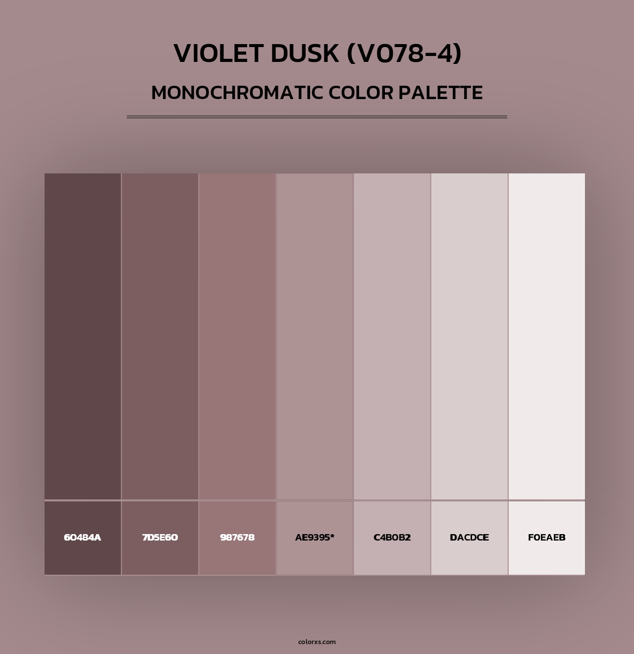 Violet Dusk (V078-4) - Monochromatic Color Palette