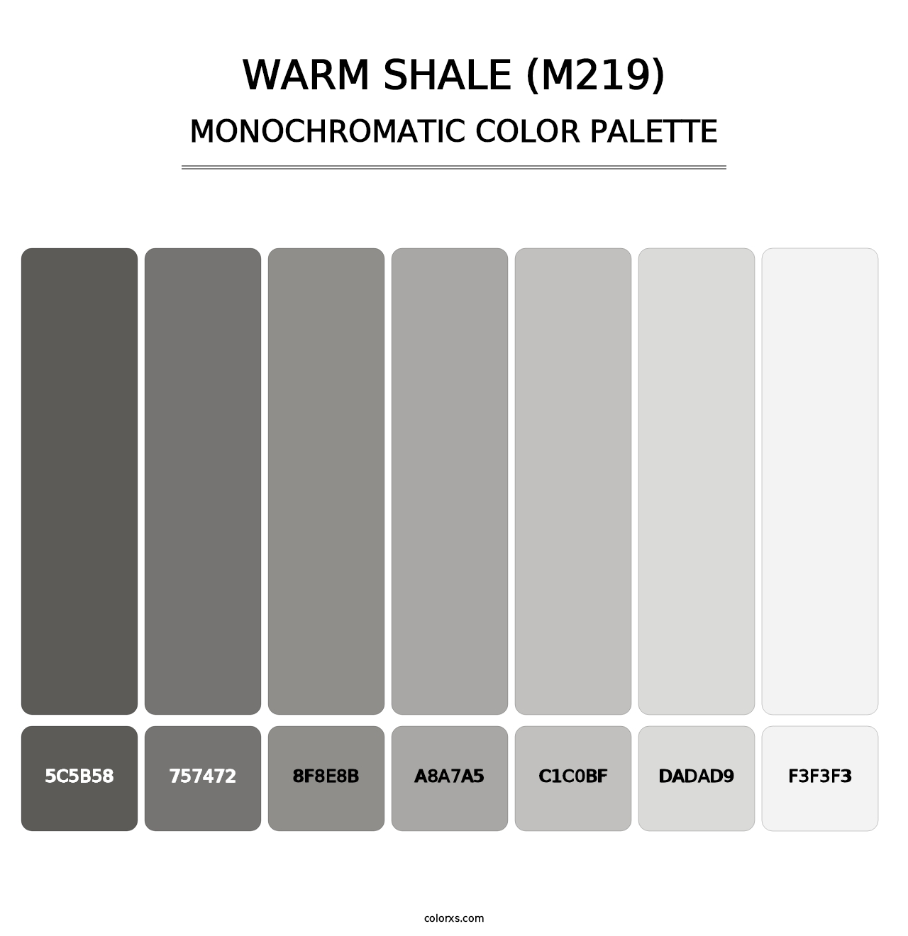 Warm Shale (M219) - Monochromatic Color Palette