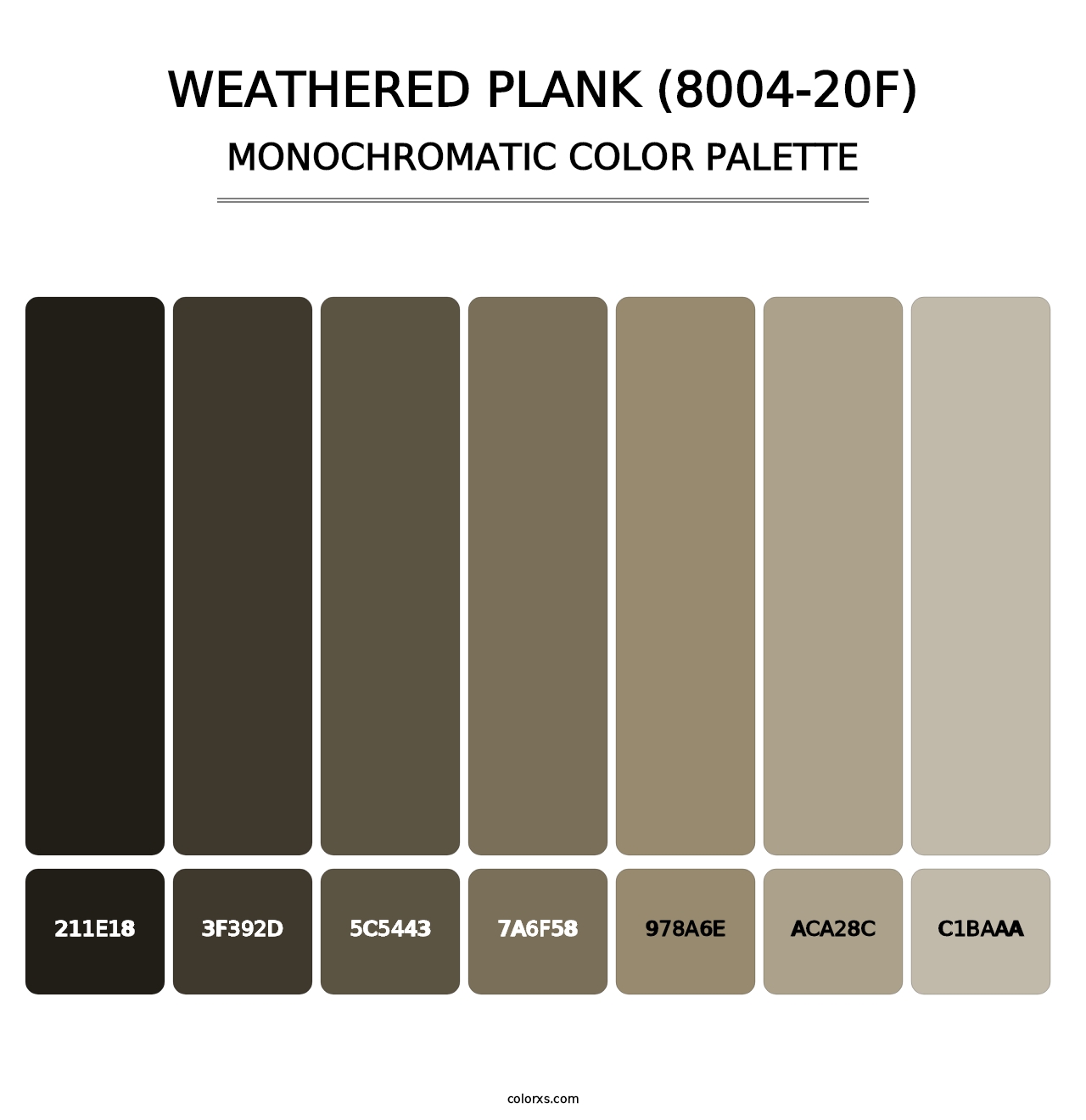 Weathered Plank (8004-20F) - Monochromatic Color Palette