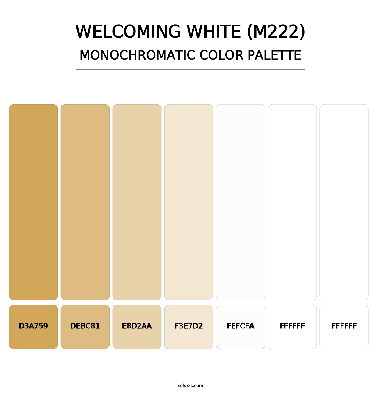 Welcoming White (M222) - Monochromatic Color Palette